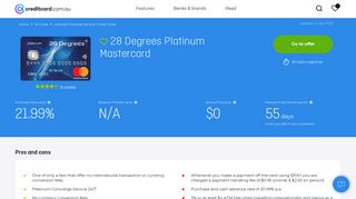 
                            10. 28 Degrees Platinum Mastercard reviewed by CreditCard.com.au