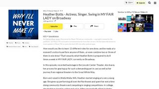 
                            13. 28: Heather Botts - Actress, Singer, Swing In MY FAIR LADY On ...