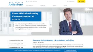 
                            5. 28. Juli Neues AAB-Online-Banking für unsere Kunden – ab 05.08.2017