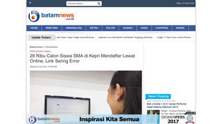 
                            8. 28 Ribu Calon Siswa SMA di Kepri Mendaftar Lewat Online, Link ...