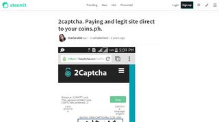 
                            12. 2captcha. Paying and legit site direct to your coins.ph. — Steemit