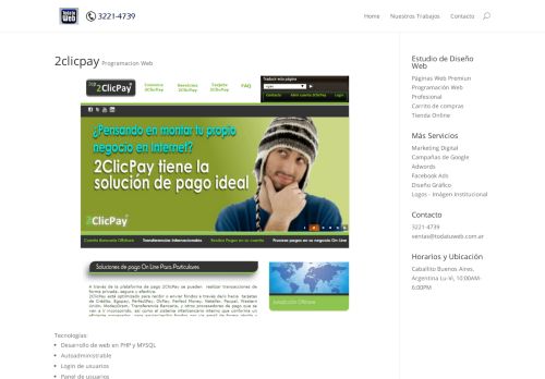 
                            7. 2clicpay - diseño de paginas web - Todatuweb