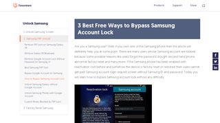 
                            2. 3 Best Free Ways to Bypass Samsung Account Lock - Tenorshare
