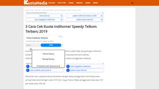 
                            5. 3 Cara Cek Kuota Indihome/ Speedy Telkom Terbaru 2018
