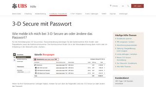 
                            5. 3-D Secure Passwort ändern | UBS Schweiz