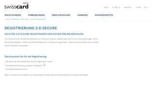 
                            3. 3-D Secure Registrieren – Services – Swisscard AECS