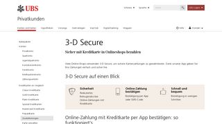 
                            9. 3-D Secure: Sichere Online-Zahlung mit Kreditkarte | UBS Schweiz