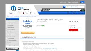 
                            13. 3 Day Subscription to Tech Authority Online - TAUSER03DAY - Mopar ...