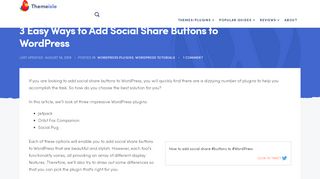 
                            7. 3 Easy Ways to Add Social Share Buttons to WordPress - ThemeIsle