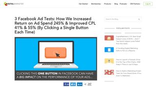 
                            11. 3 Facebook Ad Tests | How Clicking One Button Increased Return ...