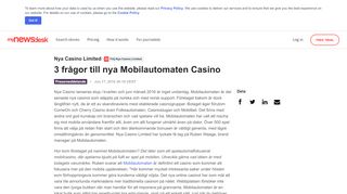 
                            6. 3 frågor till nya Mobilautomaten Casino - Nya Casino Limited