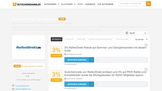 
                            11. 3%-Gutschein von ReifenDirekt | Gutscheinsammler.de