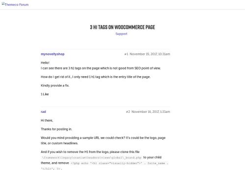 
                            11. 3 H1 Tags on woocommerce page - Support - Apex Forum - Themeco