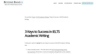 
                            9. 3 Keys to Success in IELTS Academic Writing - Beyond Band 6