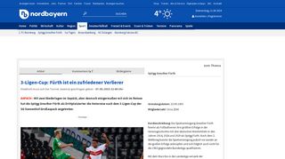 
                            10. 3-Ligen-Cup: Fürth ist ein zufriedener Verlierer - Sport - nordbayern.de
