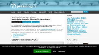 
                            7. 3 nützliche Captcha Plugins für WordPress - Pressengers