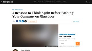 
                            9. 3 Reasons to Think Again Before Bashing Your Company on Glassdoor