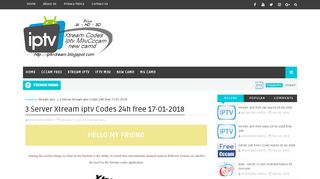 
                            5. 3 Server Xtream iptv Codes 24h free 17-01-2018 - Sharing iptv
