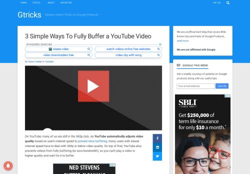 
                            7. 3 Simple Ways To Fully Buffer a YouTube Video - Gtricks