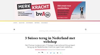 
                            11. 3 Suisses terug in Nederland met webshop - Adformatie