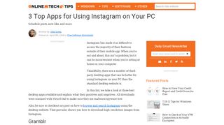 
                            11. 3 Top Apps for Using Instagram on Your PC - Online Tech Tips