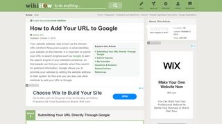 
                            10. 3 Ways to Add Your URL to Google - wikiHow