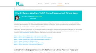 
                            1. 3 Ways to Bypass Windows 7/8/10 Login Password without Disk