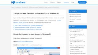 
                            2. 3 Ways to Create Password for User Account in Windows 10 - iSunshare