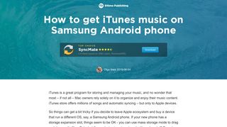 
                            10. 3 Ways to get your iTunes Music on Samsung Android phone