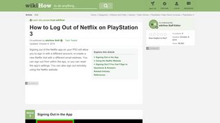 
                            13. 3 Ways to Log Out of Netflix on PlayStation 3 - wikiHow