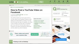 
                            8. 3 Ways to Post a YouTube Video on Facebook - wikiHow