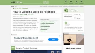 
                            4. 3 Ways to Upload a Video on Facebook - wikiHow