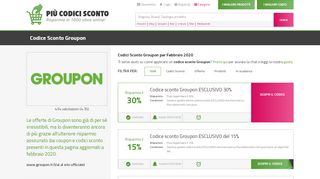 
                            7. 30% Esclusivo Codice Sconto Groupon & Coupon > Febbraio 2019