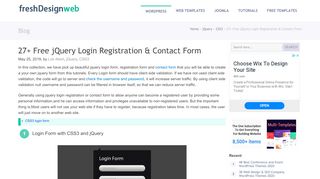 
                            7. 30+ Free jQuery Login Registration & Contact Form - freshDesignweb