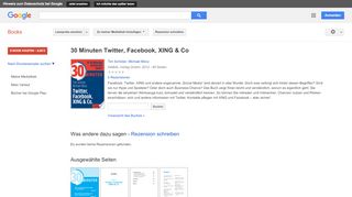 
                            12. 30 Minuten Twitter, Facebook, XING & Co - Google Books-Ergebnisseite