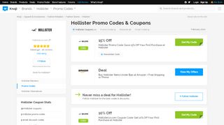 
                            12. 30% Off HOLLISTER Promo Code (+33 Top Offers) Feb 19 ... - Knoji