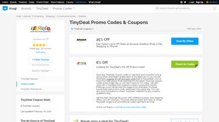
                            6. 30% Off TINYDEAL Promo Code (+59 Top Offers) Feb 19 — Tinydeal ...