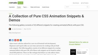 
                            8. 30 Pure CSS Animation Snippets & Demos - Envato