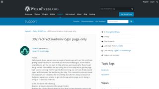 
                            9. 302 redirects/admin login page only | WordPress.org