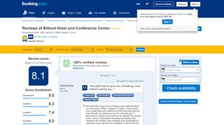 
                            12. 303 Verified Hotel Reviews of Bilkent Hotel | Booking.com