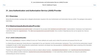 
                            10. 31. Java Authentication and Authorization Service (JAAS) Provider