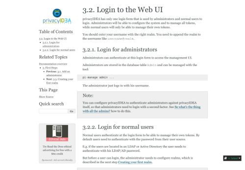 
                            8. 3.1. Login to the Web UI — privacyIDEA 2.23.3 documentation