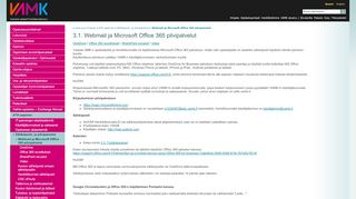 
                            7. 3.1. Webmail ja Microsoft Office 365 pilvipalvelut - VAMK