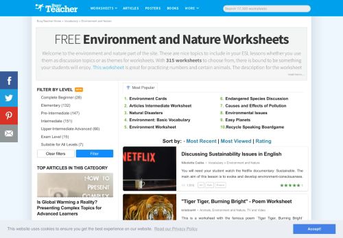 
                            6. 315 FREE Environment and Nature Worksheets - BusyTeacher