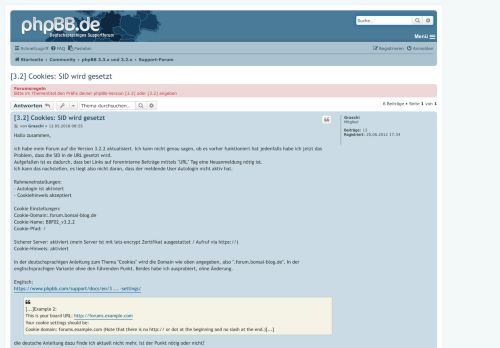 
                            2. [3.2] Cookies: SID wird gesetzt - phpBB.de