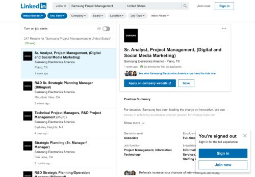 
                            8. 328 Samsung Project Management jobs in United States - LinkedIn