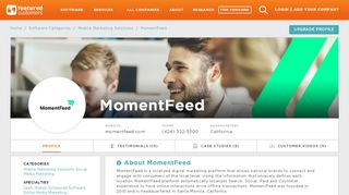 
                            9. 33 Customer Reviews & Customer References of MomentFeed ...