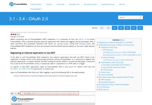 
                            8. 3.3 - OAuth 2.0 | Documentation@ProcessMaker - ProcessMaker Wiki