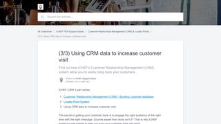 
                            8. (3/3) Using CRM data to increase customer visit | iCHEF F&B POS ...