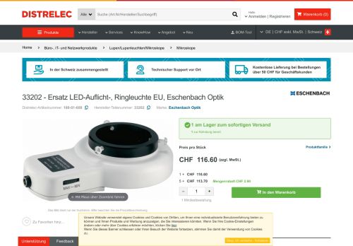 
                            7. 33202 Ersatz LED-Auflicht-, Ringleuchte EU Eschenbach Optik
